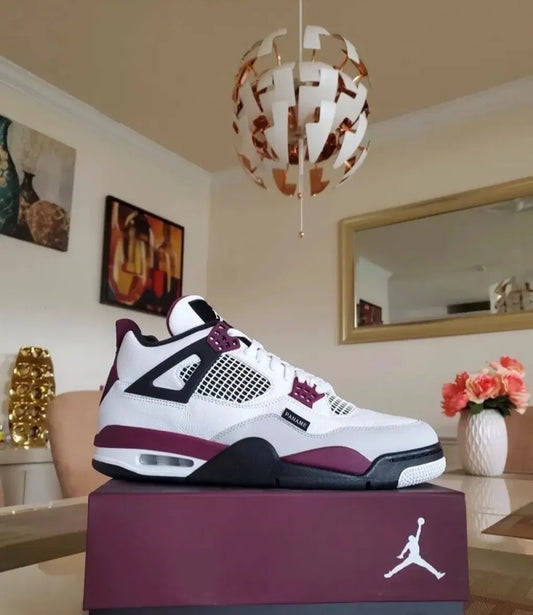 Air Jordan 4 Retro Blancos "White/Bordeaux (PSG)"