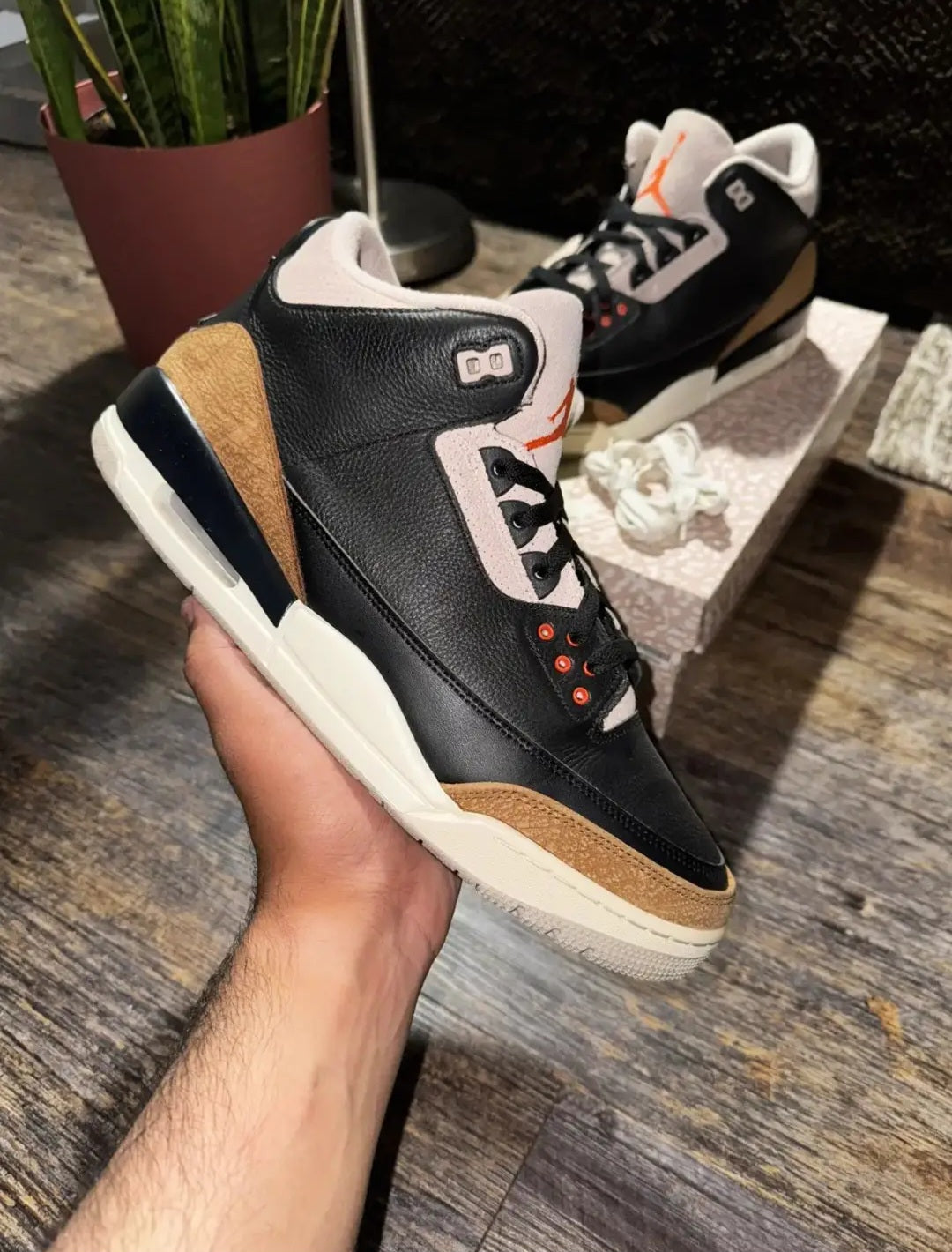 Air Jordan 3 Negros — Black/Palomino/Desert